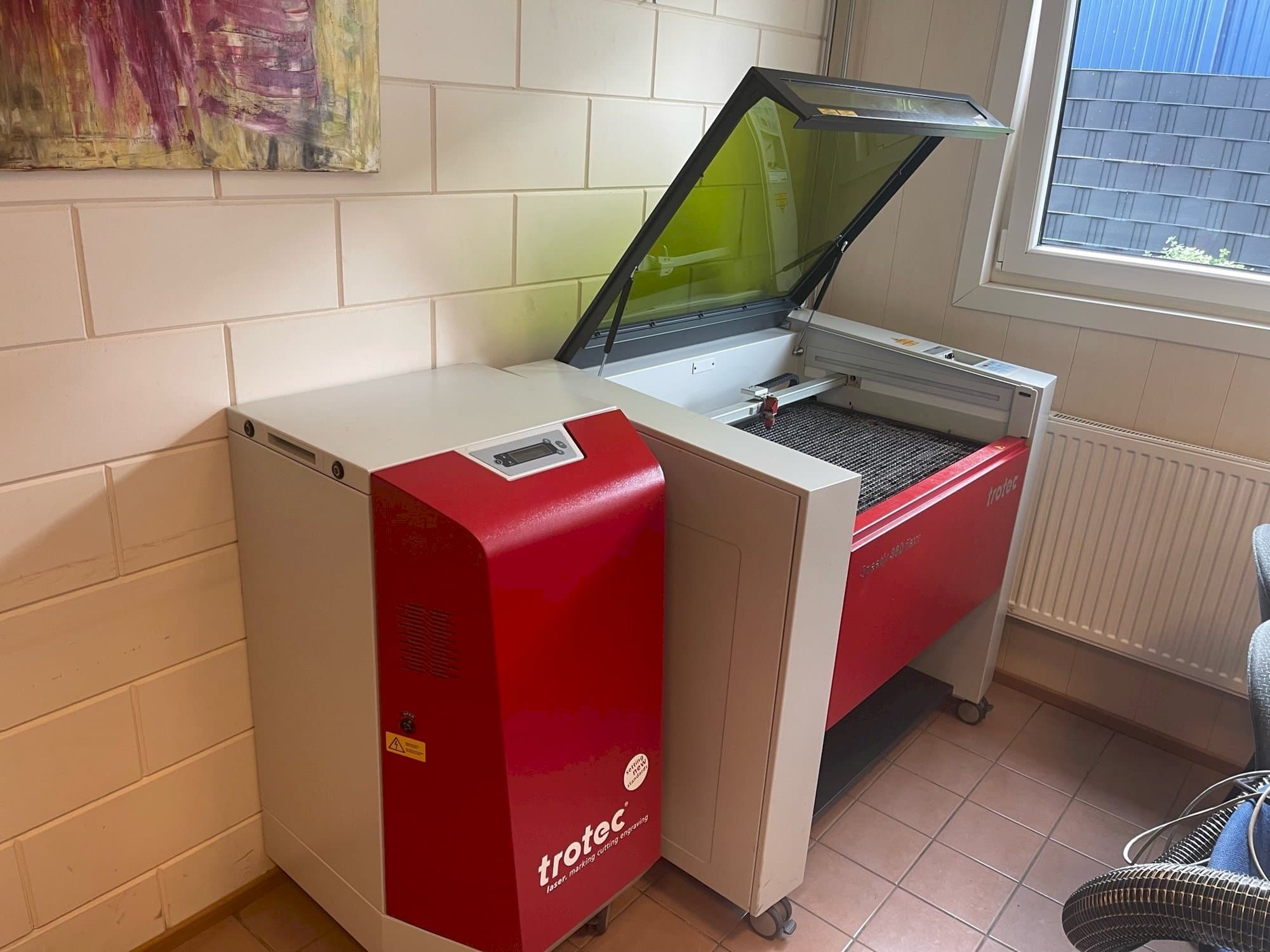 Vue de face de la machine Trotec Speedy 360 flexx