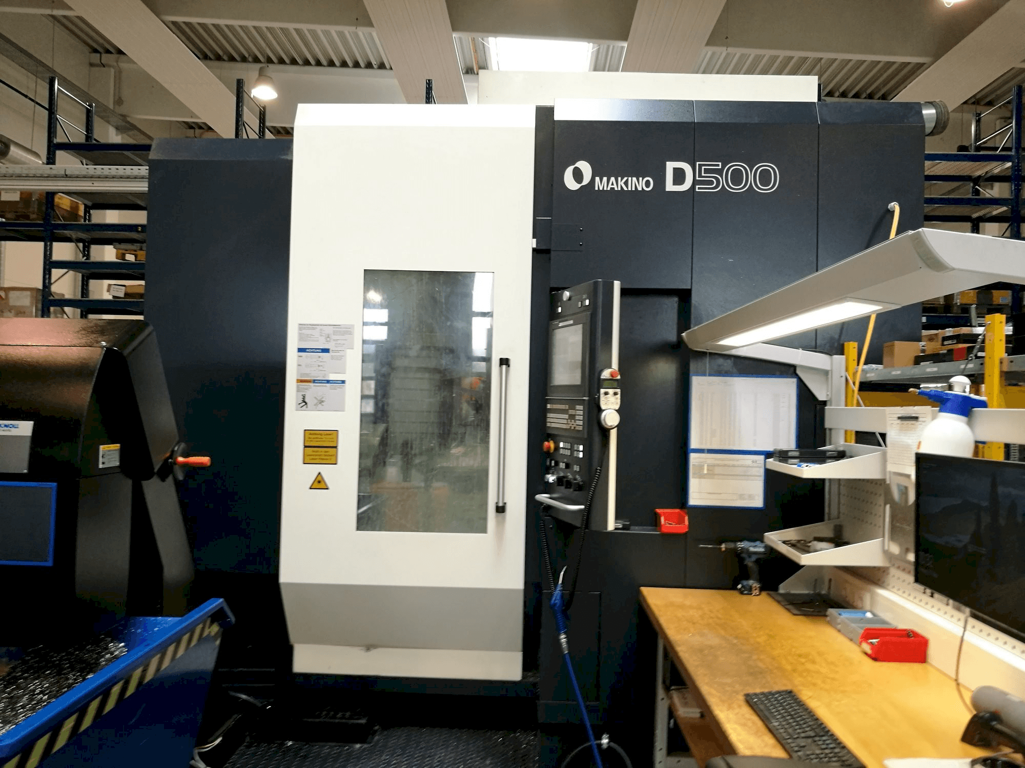 Front view of Makino D500 machine